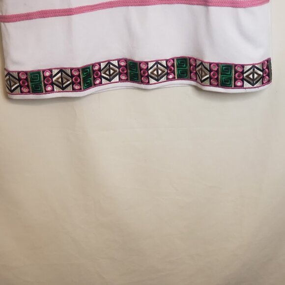 Desigual Boho Women's Sz L Sleeveless Shift Dress Relaxed Cowl Neck Whit… - Picture 7 of 7